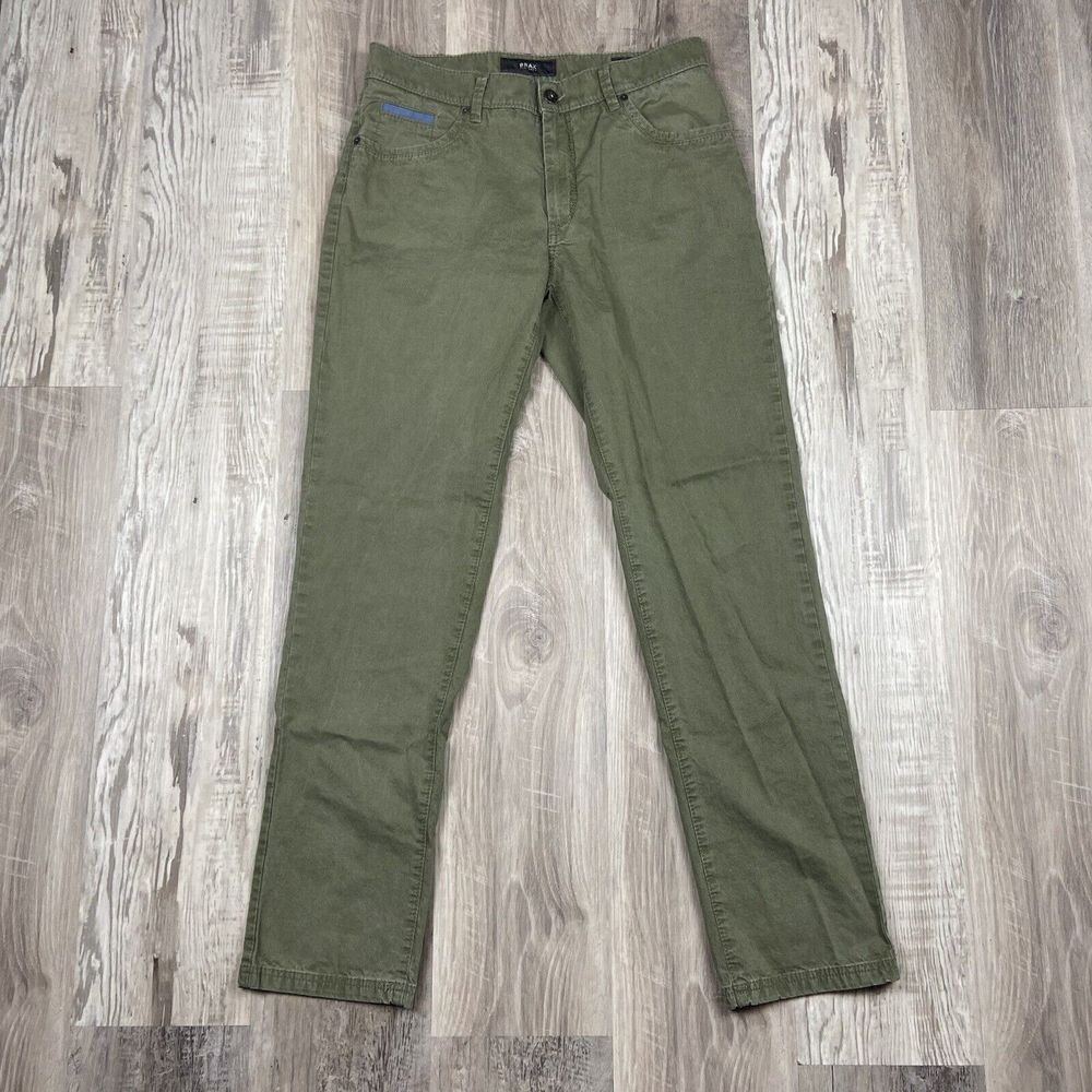 Brax Feel Good Cadiz Green Straight Leg Pants Size‎ 34x32 (Fits 32x32)